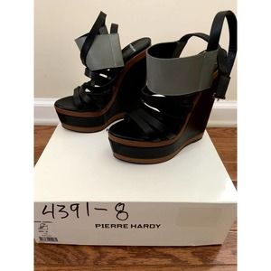 Pierre Hardy Tricolored Ankle Strap Wedge Heels